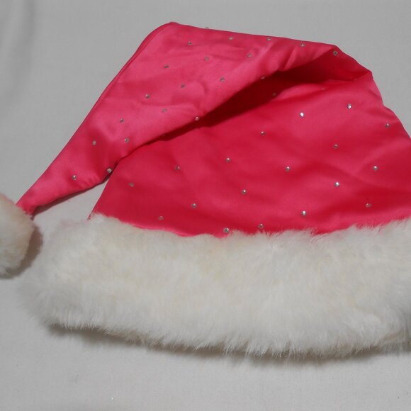 Victoria's Secret Accessories - CUTE PINK VICTORIA'S SECRET SANTA HAT RHINESTONES ACCENTS LONG 23" 🎅 NEW